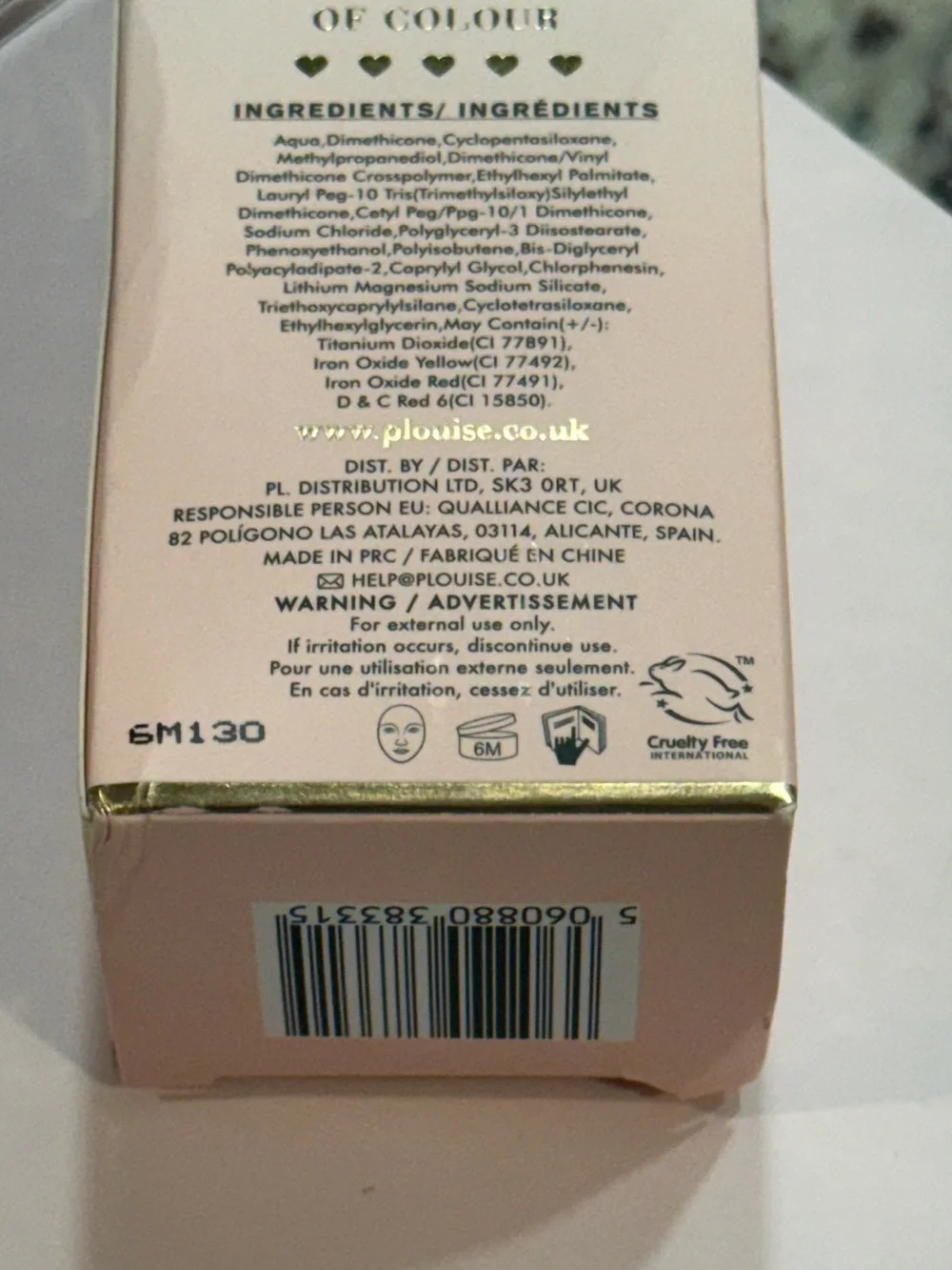 P. Louise  The Cheek of It Liquid Blush - Ballet Slipper.  See pics. Box Bent.